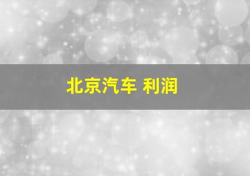 北京汽车 利润